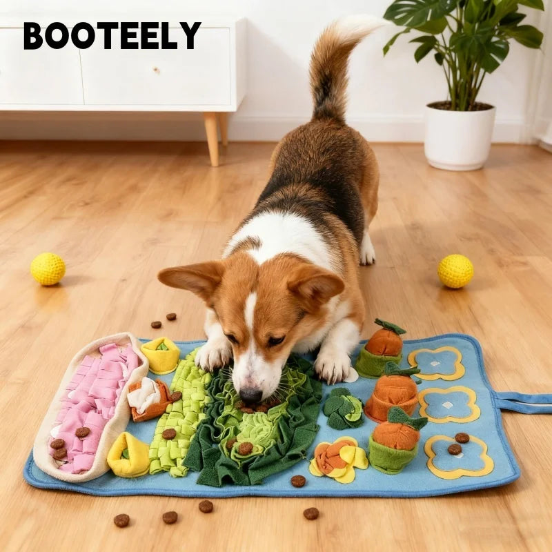 Interactive pet snuffle mat by I YAN, washable puzzle feeding rug for dogs to relieve boredom and encourage natural sniffing.