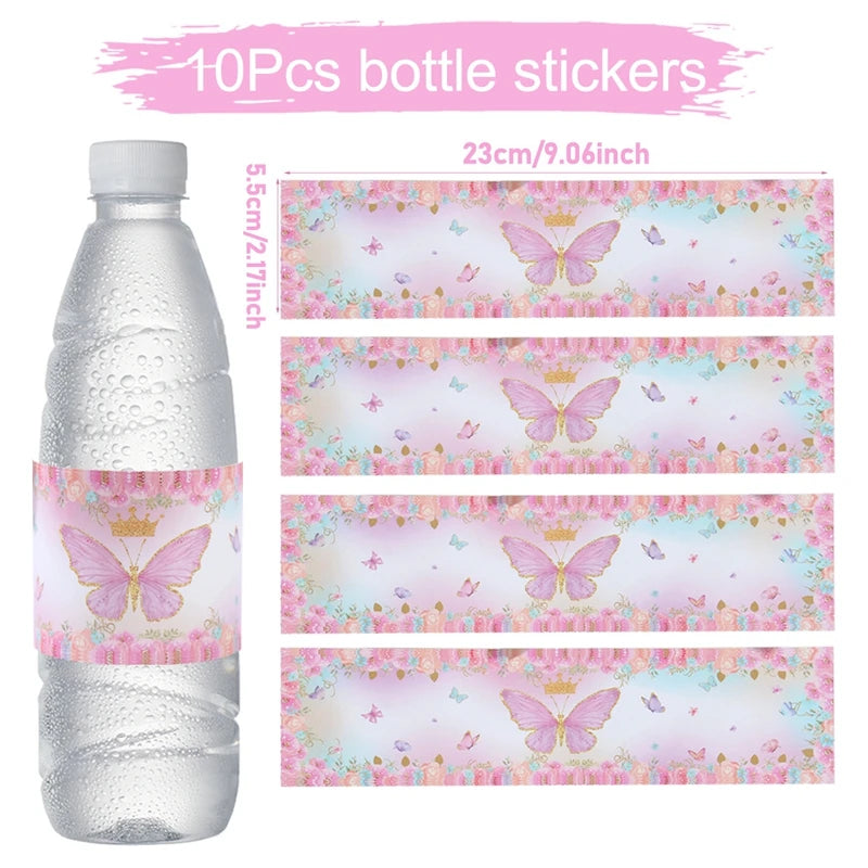 Butterfly Birthday Party Decoration Kids Girls Butterfly Party Disposable Tableware Paper Cup Plate Birthday Baby Shower Party - I YAN