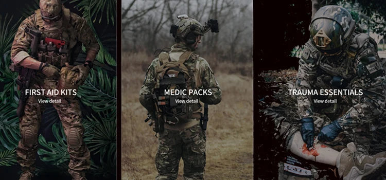 First Aid Survival Kit IFAK Pouch Supplied Camping Kit with 20 EMT Items For Emergency Outdoors