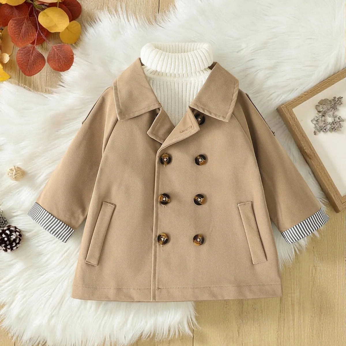 2025 Unisex  New Baby Girl Boy Long Sleeve Spring Autumn  trench Coats Jackets Fashion Streetwear  Jacket Overwear Clothes
