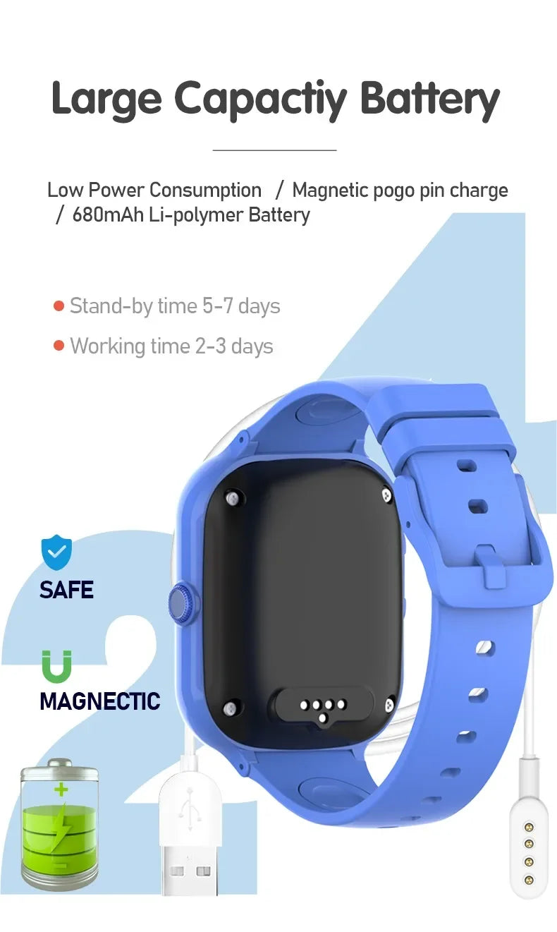 Wonlex KT31 Smart Watch for Children 4G SOS WIFI GPS Tracker AMOLED HD screen Video Call 900mAh Battery Kids SmartWatch Whatsapp