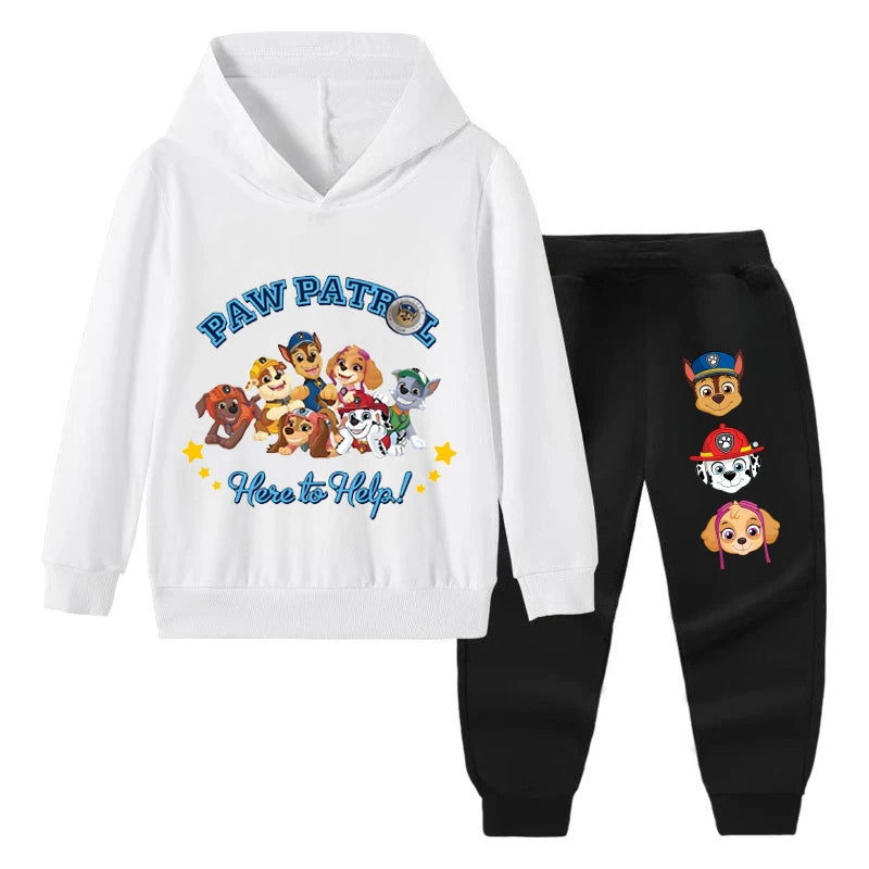 PAW Patrol Spring Children's Clothing Sets Boys Girls Thin Sweatshirt+Sweatpant 2pcs Kids Hooded Pullover Set Tracksuit