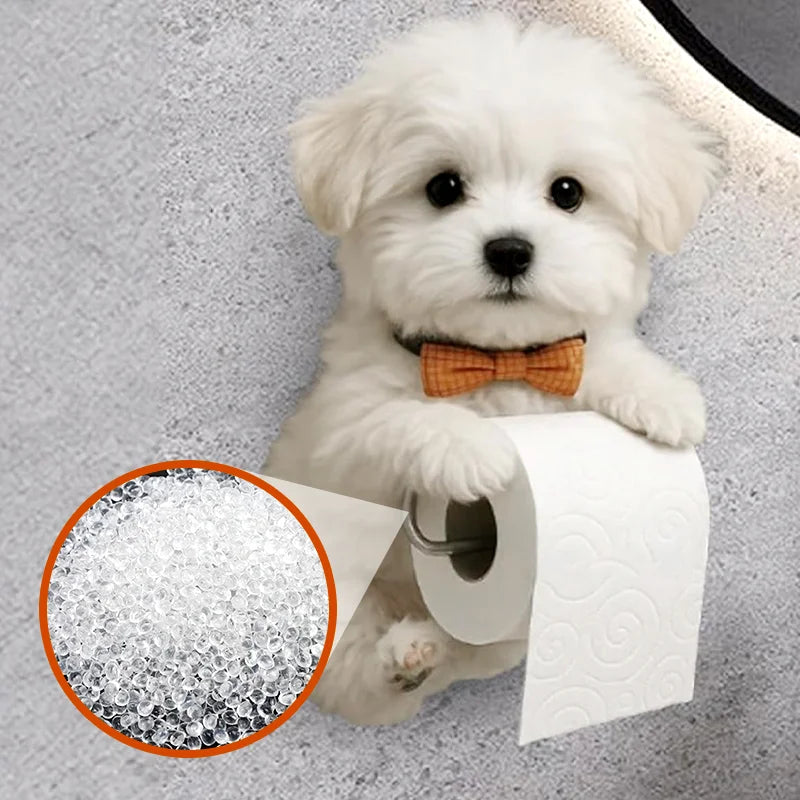 New Crafts Statues Home Decor Cute Dog Tissue Holder Toilet Paper Holder Resin Decorations Pendant