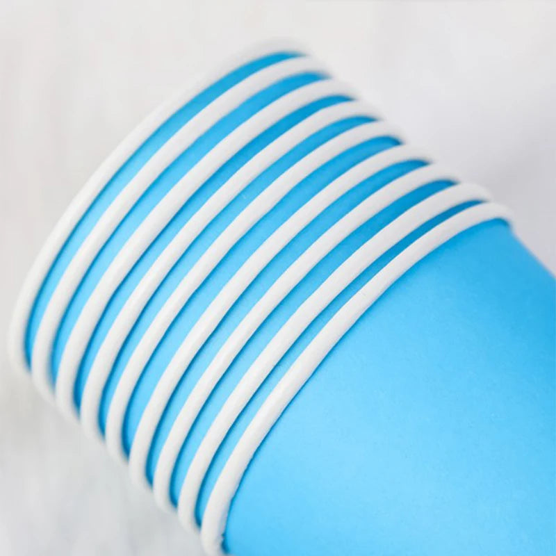 10PCS 9oz/250ml Solid Color Thick Paper Cup Disposable Cup Wedding Birthday Party Disposable Tableware Disposable Paper Cup Set
