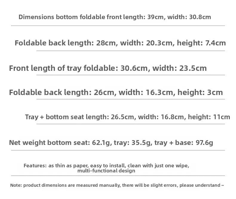 Folding mini Table Small Ultralight Folding PP Camp Table & Tray 97 g | Food-Grade Portable for Camping, Hiking Equipment