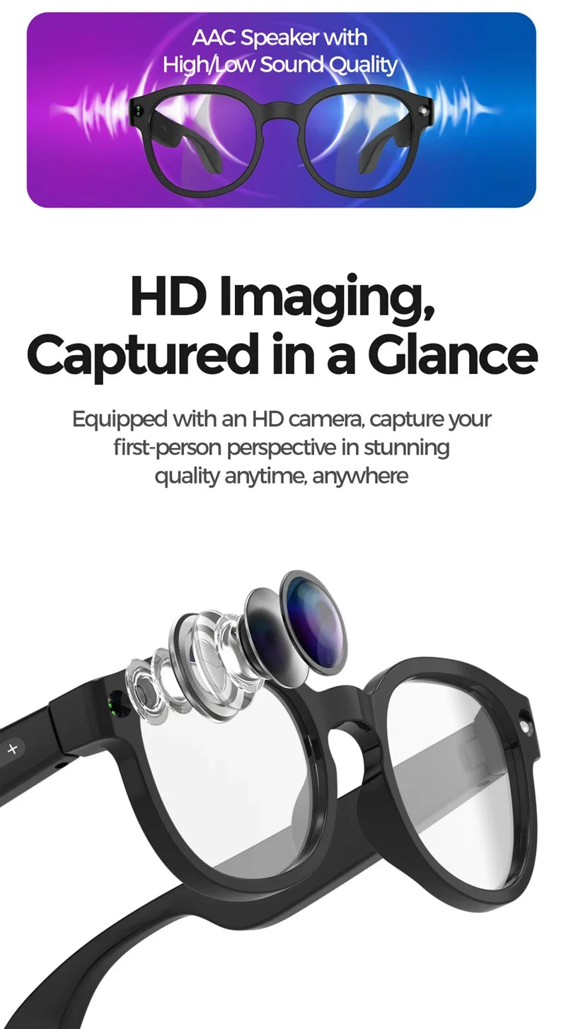 2026 New Smart AI Glasses 800W Shooting Camera HD Photo Video Voice Call Translation Waterproof Bluetooth AI Motorcycle Glasses