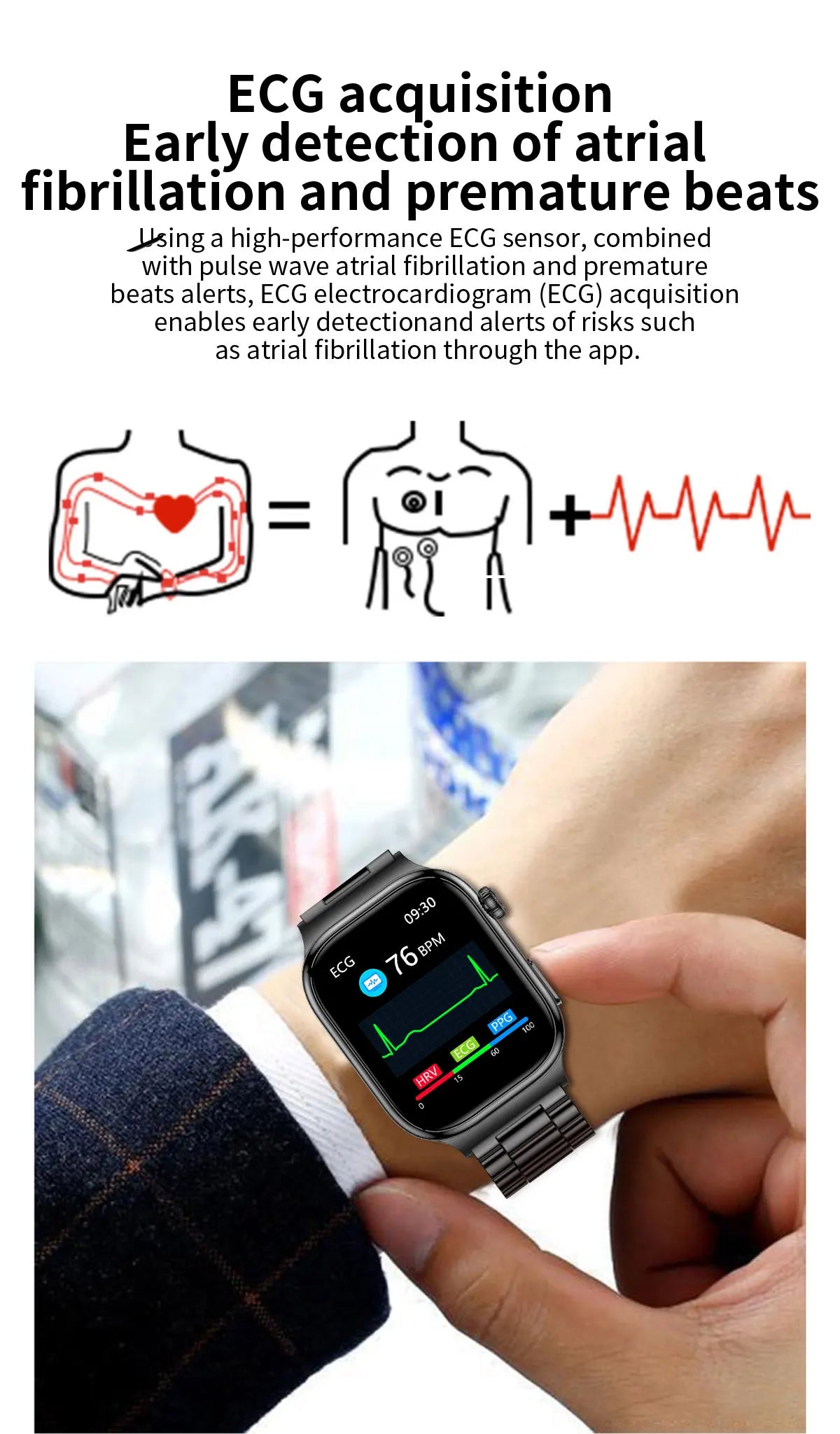 2025 New Precision detection ECG+PPG Uric acid Blood Fat SmartWatch Men Blood Pressure Blood oxygen Voice Call Health Smartwatch