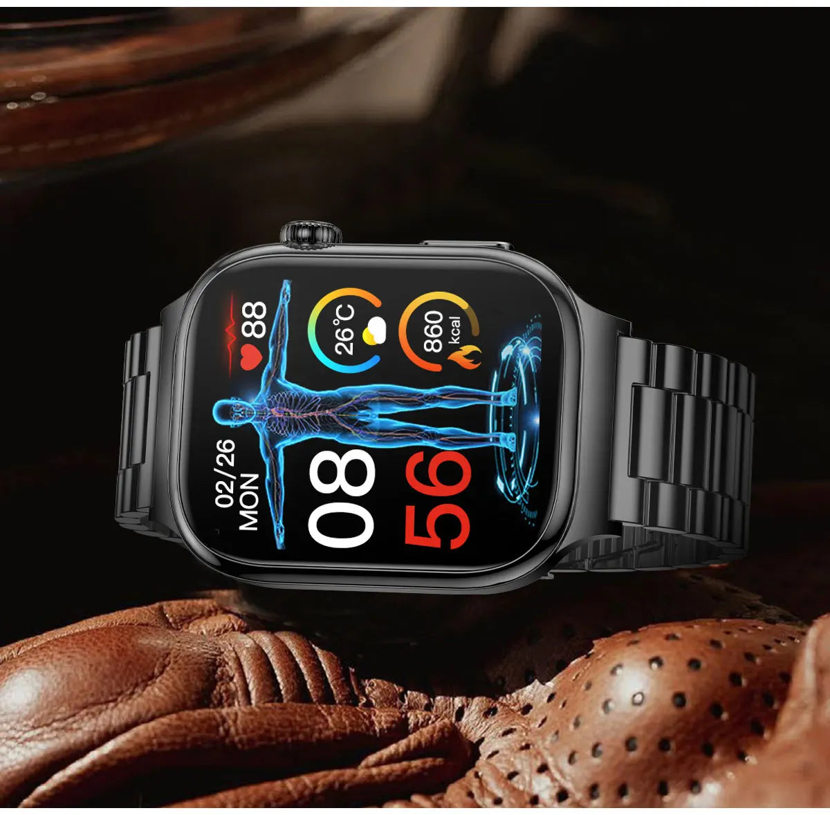 2025 New Precision detection ECG+PPG Uric acid Blood Fat SmartWatch Men Blood Pressure Blood oxygen Voice Call Health Smartwatch
