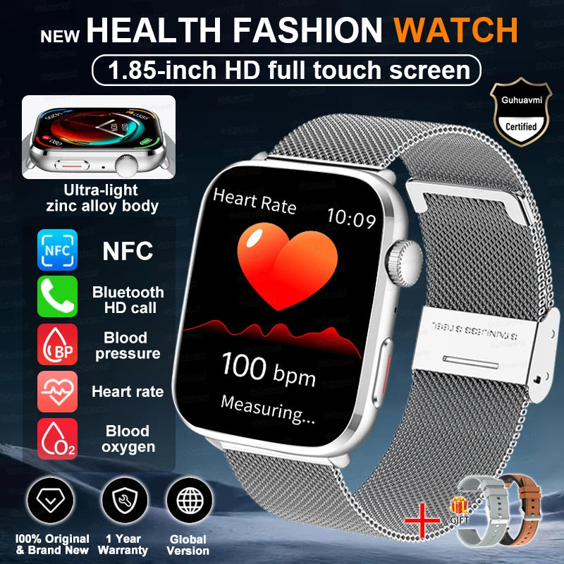 New Fashion NC SmartWatch For Men 1.85'' 240*284 AMOLED Screen Bluetooth Call Health Monitor Waterproof Sport Smartwatches Women