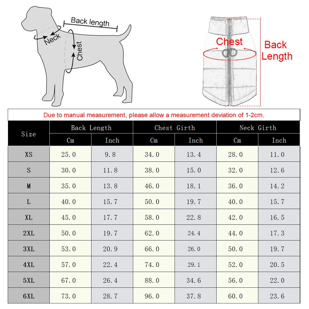 Waterproof Winter Dog Coat – Warm Vest Jacket for Small to Large Dogs