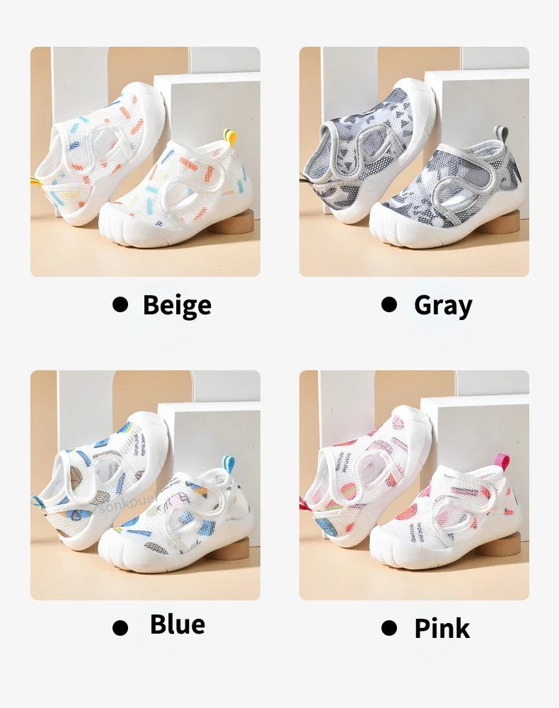 Summer Breathable Air Mesh Kids Sandals 1-4T Baby Unisex Casual Shoes Anti-slip Soft Sole First Walkers Infant Lightweight Shoes