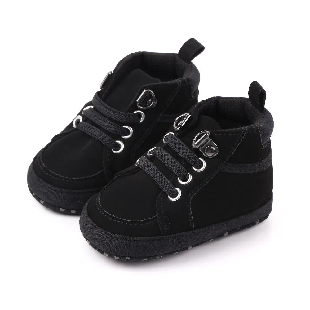 Baby casual ankle-covered toddler boots by I YAN, suitable for 0-1 year boys, outdoor prewalking shoes with soft sole.