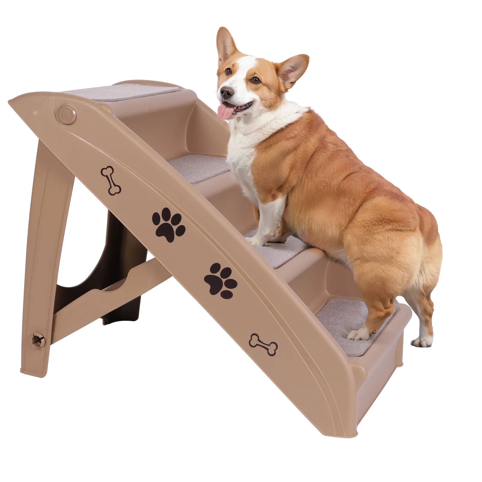 4-Step Pet Dog Stairs Folding Cat and Dog Steps Nonslip Dog Stairs Ramp Sofa Ladder Pet Furniture for High Bed Chair Couch Sofa