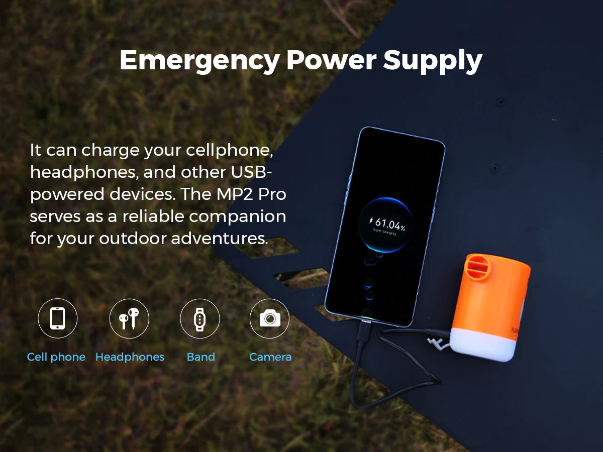 Portable Air Pump Electric Inflator with Camping Light and Emergency Power Supply for Outdoors