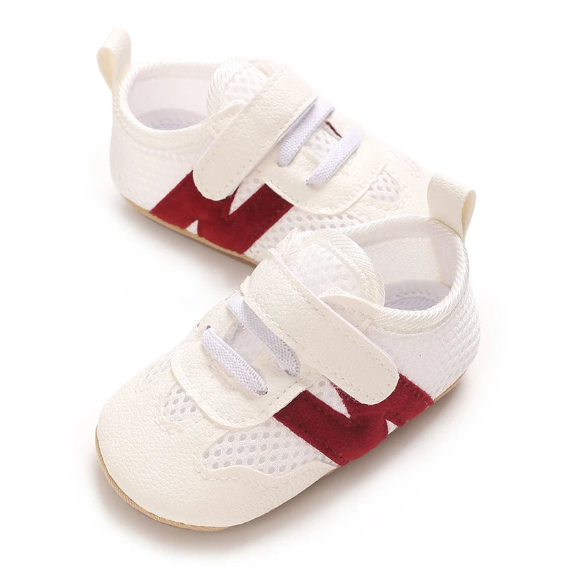 0-18 Months Baby Classic Sneakers - Letters Splicing Design, Non-Slip First Walkers, Comfortable Casual Shoes for Infants & Tod