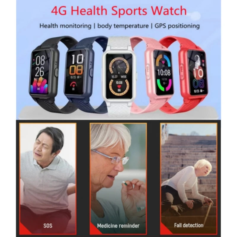 Smart Watch for Seniors & Kids S10 – Fall Detection SOS GPS 4G Heart Rate Monitoring Sim Card Footprint - I YAN
