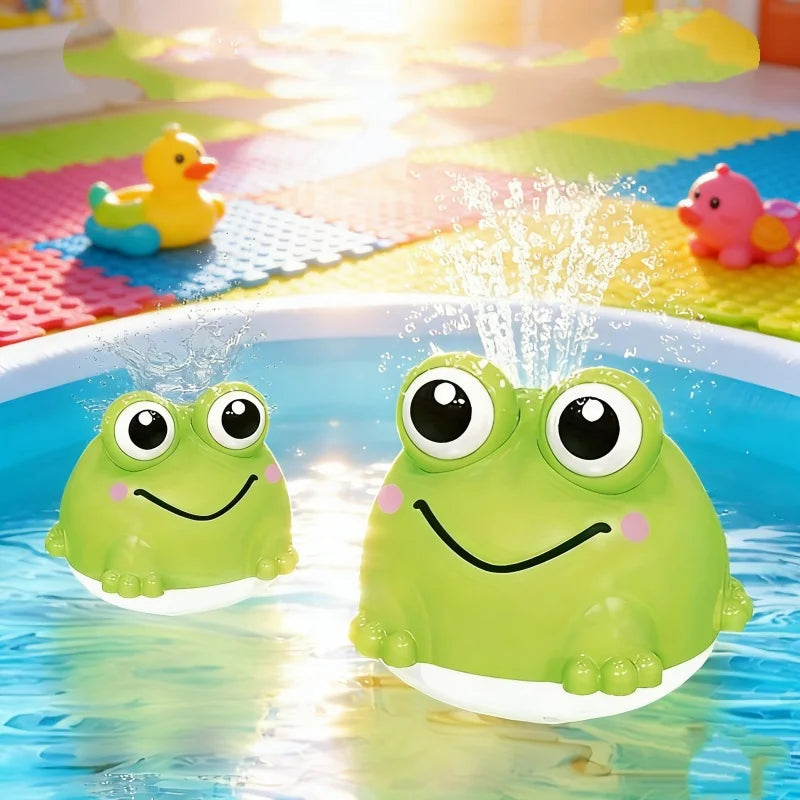 Colorful cute frog bath toy for toddlers, soft water squirt toy for bath, shower, pool, beach play, suitable for baby kids boys girls