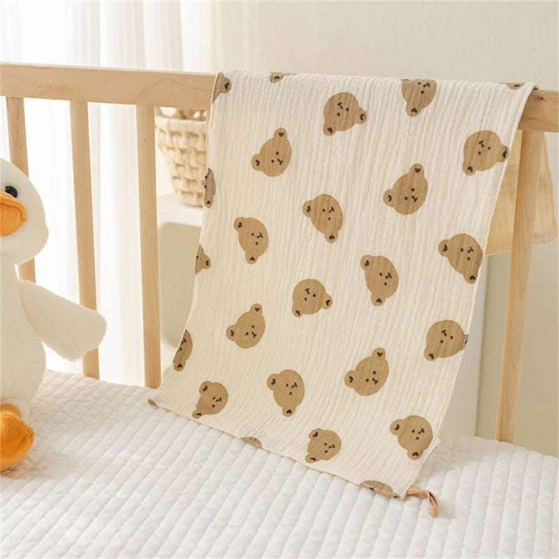 Soft cotton muslin baby face towel and long burp cloth by I YAN, ideal for newborns, infants, and drooling bibs.
