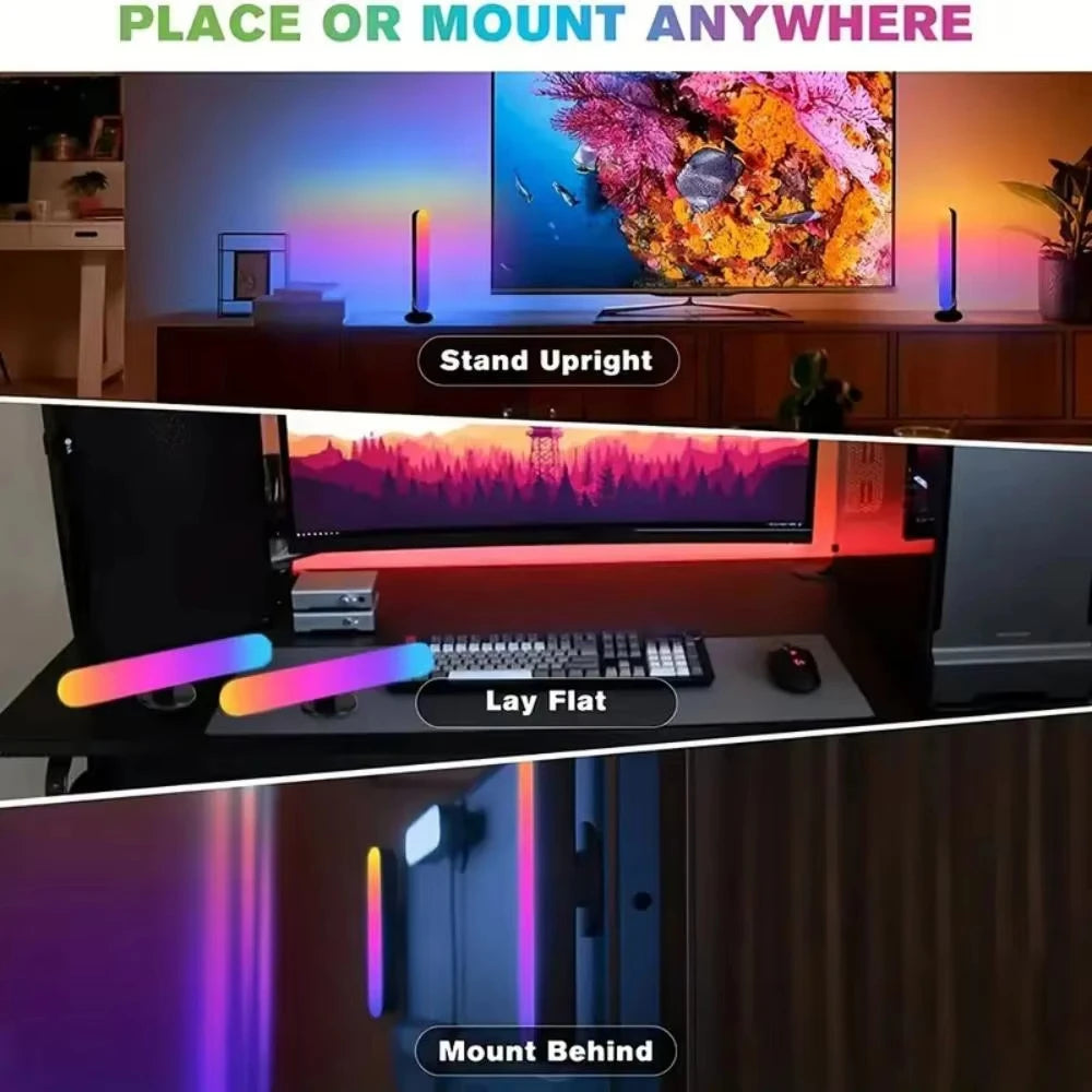I YAN RGB Rhythm Light Smart LED light bar with color-adjustment, remote control, USB power, and gaming-compatible design.