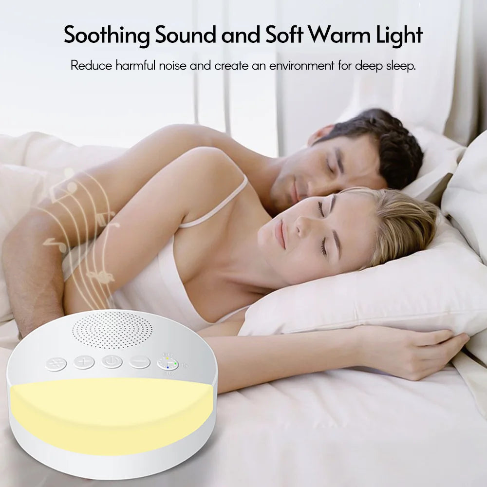 Baby White Noise Machine USB Rechargeable Timed Shutdown Sleep Machine Baby Sleep Sound Player Night Light Timer Noise Player