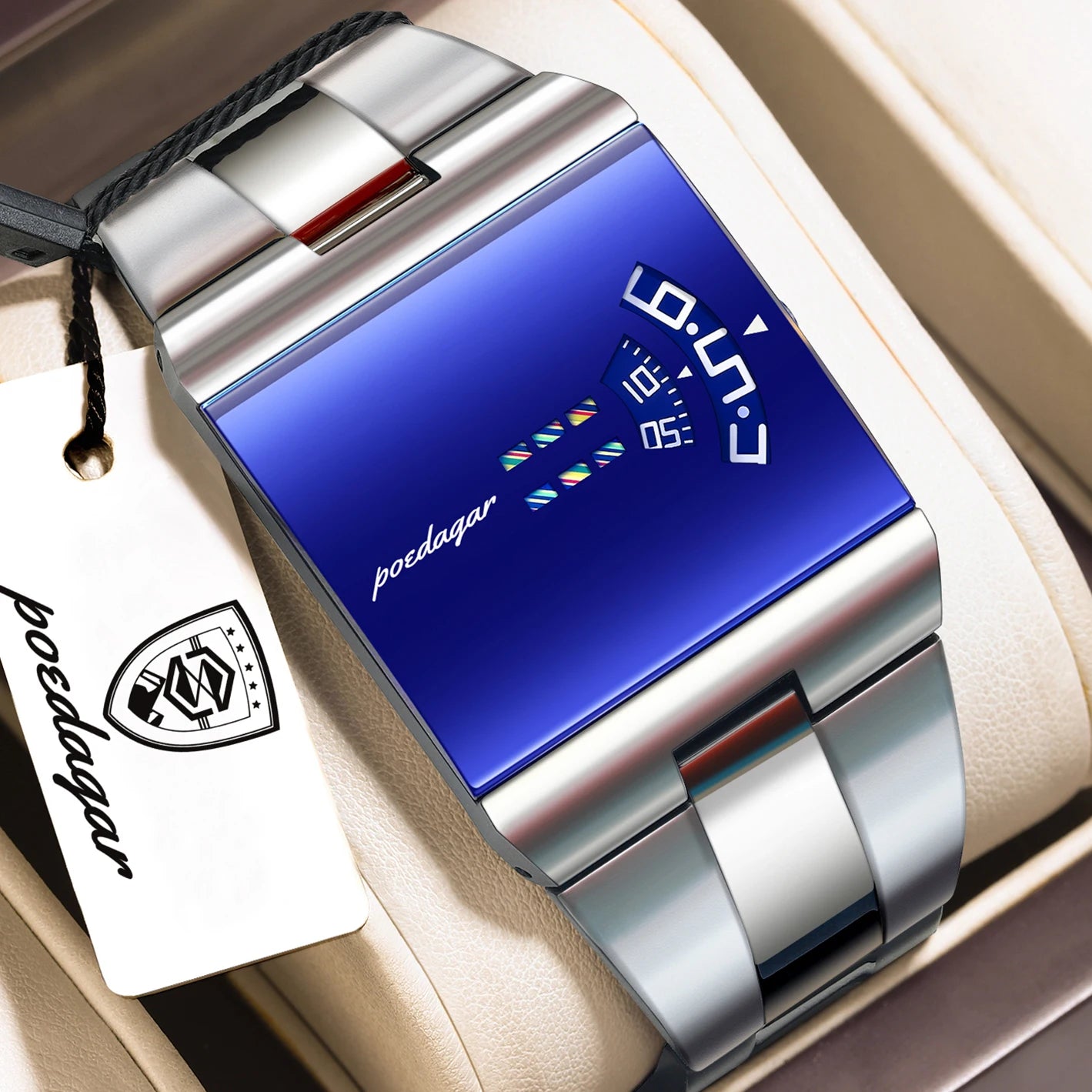 POEDAGAR Original Fashion Men Wristwatch Waterproof Business Elegant Man Clock Stainless Steel Quartz Casual Men's Watches Reloj