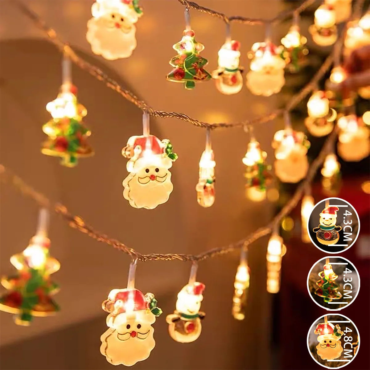 1.5/3m Christmas LED Fairy String Light Xmas Tree Hanging Ornament Lamp Garland for Home Decoration Navidad New Year Gifts 2025