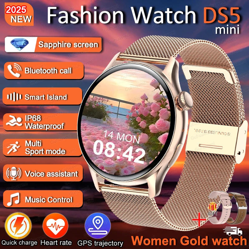 2026New Lady women Fashion Smart Watch Bluetooth Call Blood oxygen Health GPS Sport Outdoor Smartwatch for Women AMOLED Screen