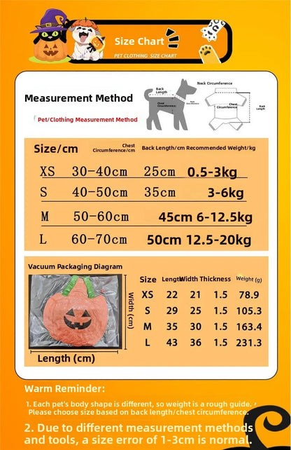 Halloween Dog Costume Pumpkin Light Clothing Teddy Bichon Small Dog Transformation Suit Pet Apparel Functional Winter Wear