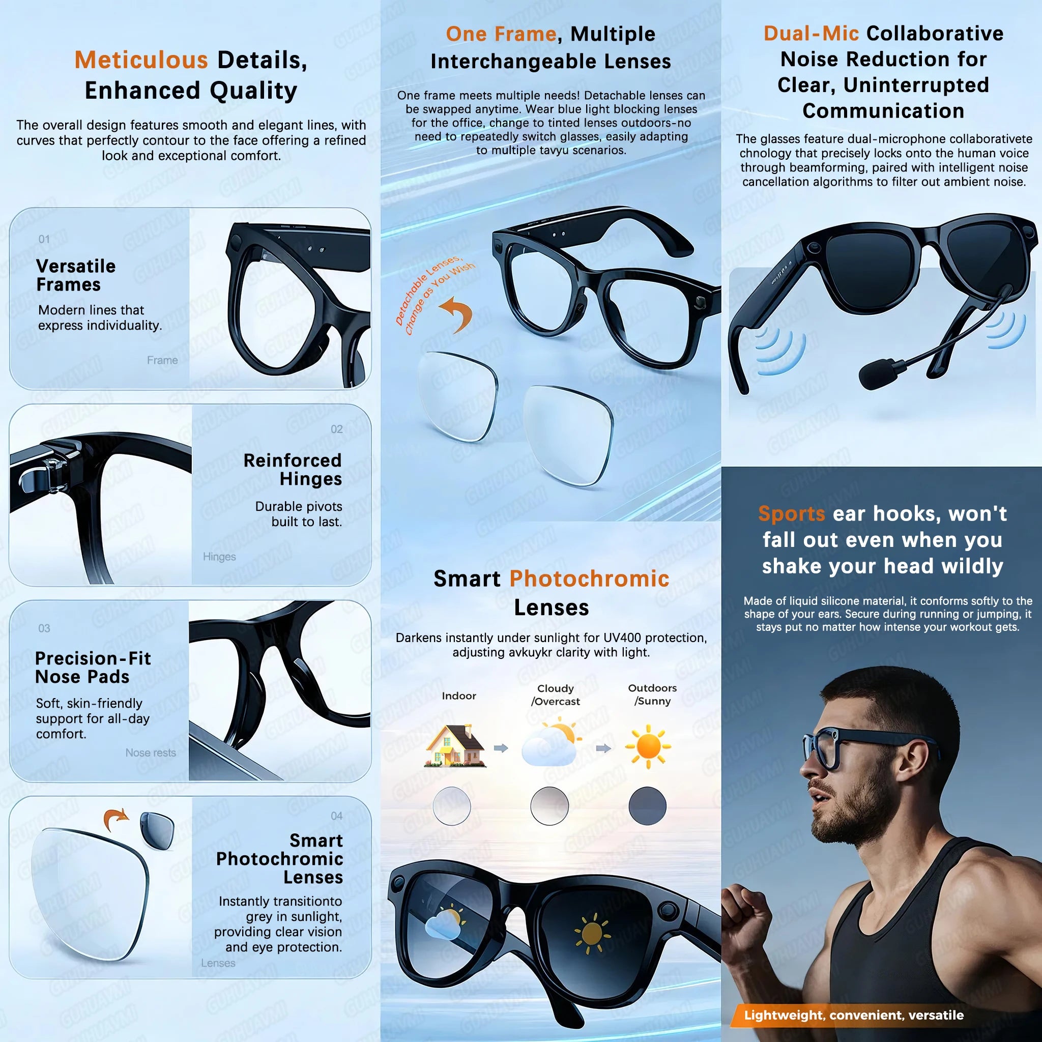 2026 Smart AI Glasses 4K 800W Camera 3600mAh Power Bank 32GB Memory 120+ Translation ChatGPT Music Photos &Video Sunglasses Men