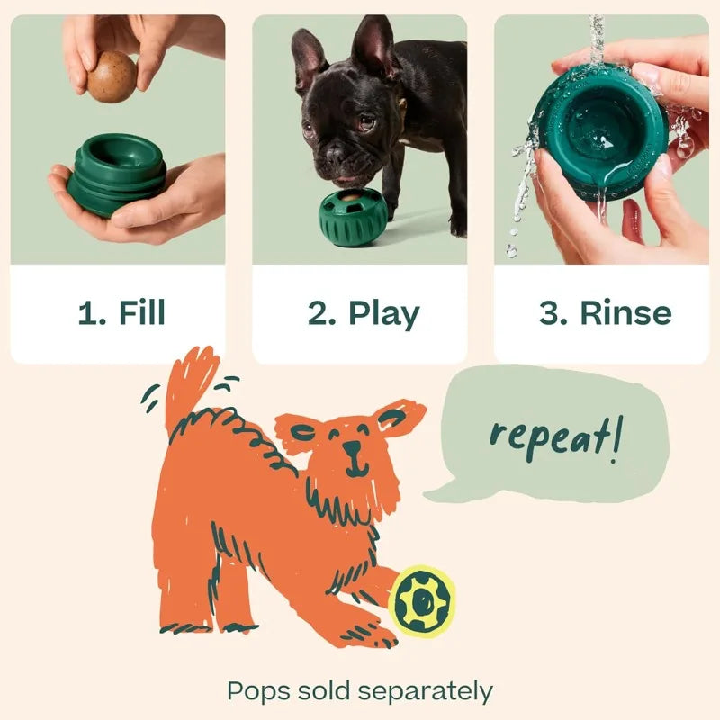 2 Pupsicle interactive dog chew toys, suitable for puppies and adults, bite resistant toys, with weighted base and cushioned snack box, low food design puppy snack box, suitable for dog breeds weighing 25-75 pounds