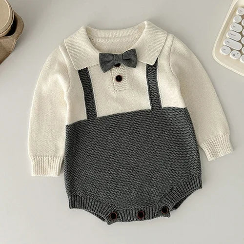 2026 New Spring 0-24M Toddler Baby Boys Girl Knitted Romper Long Sleeved Solid Color Hooded Infant Baby Knitted Jumpsuit