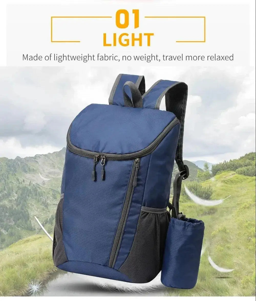 20L Foldable Ultralight Backpack Portable Waterproof Unisex Outdoor Mountaineering Cycling Travel Hiking Camping Sports Bag