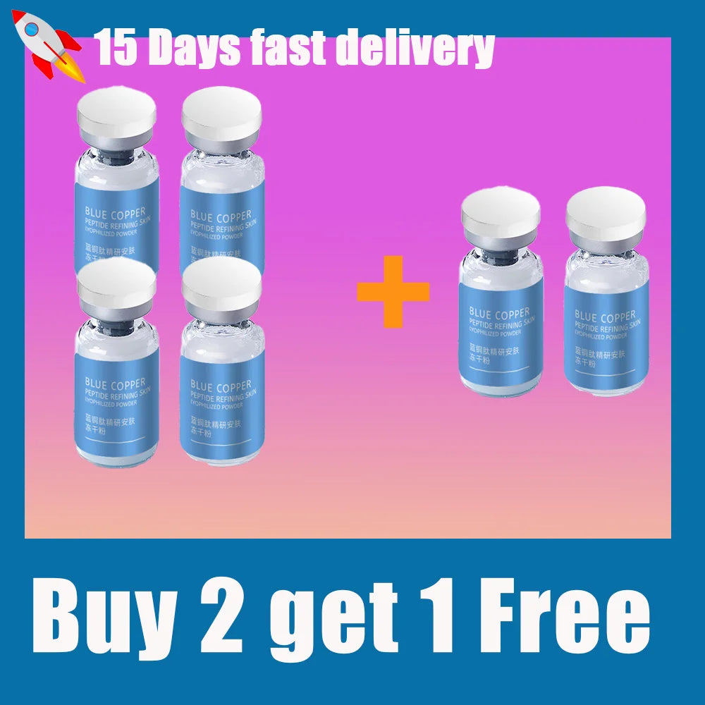 Blue Copper Peptide Freeze-Dried Powder Set Oligopeptide Anti Wrinkle Essence Shrink Pores Acne Treatment Skincare Serum 20pcs