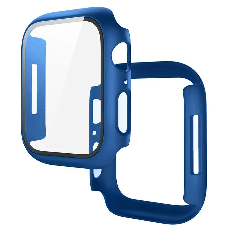 Tempered Glass+Cover For Apple Watch 11 10 9 8 7 46mm 42mm PC Bumper Screen Protector Case iWatch Series 7 6 5 4 SE3 44 40 45mm