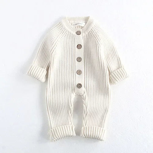 2026 New Spring 0-24M Toddler Baby Boys Girl Knitted Romper Long Sleeved Solid Color Hooded Infant Baby Knitted Jumpsuit
