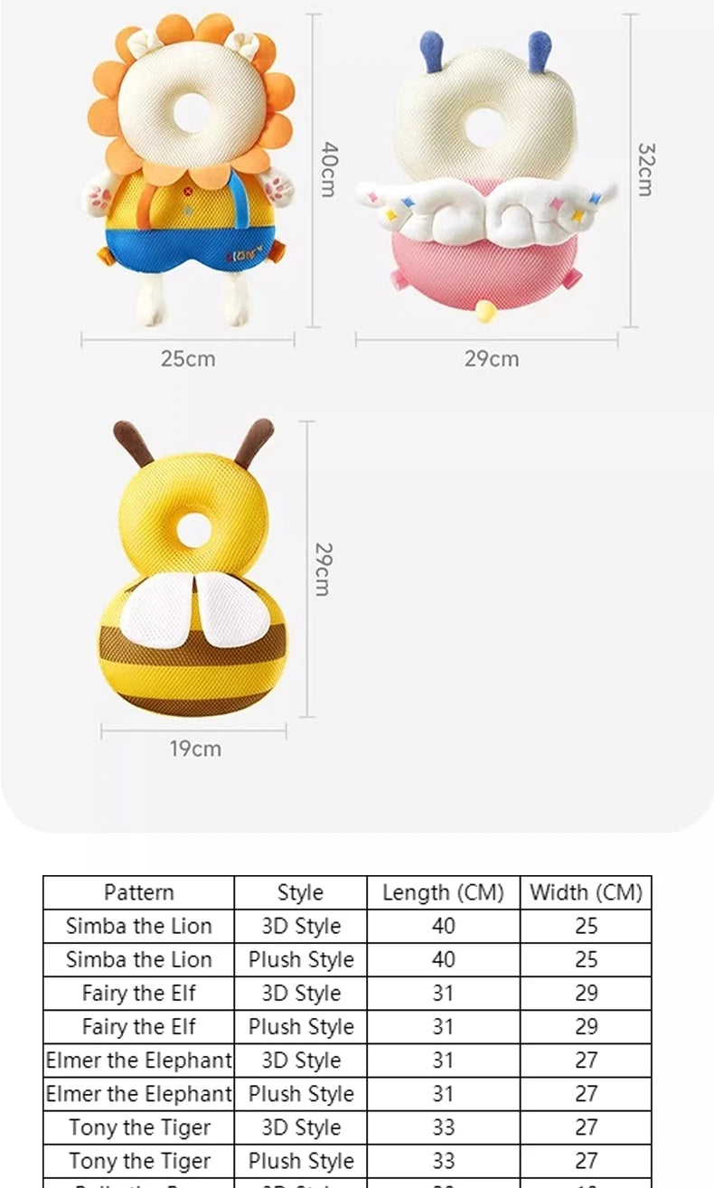 Baby head protector pillow by I YAN with cartoon backpack design, toddler safety cushion for learning to walk and preventing falls.