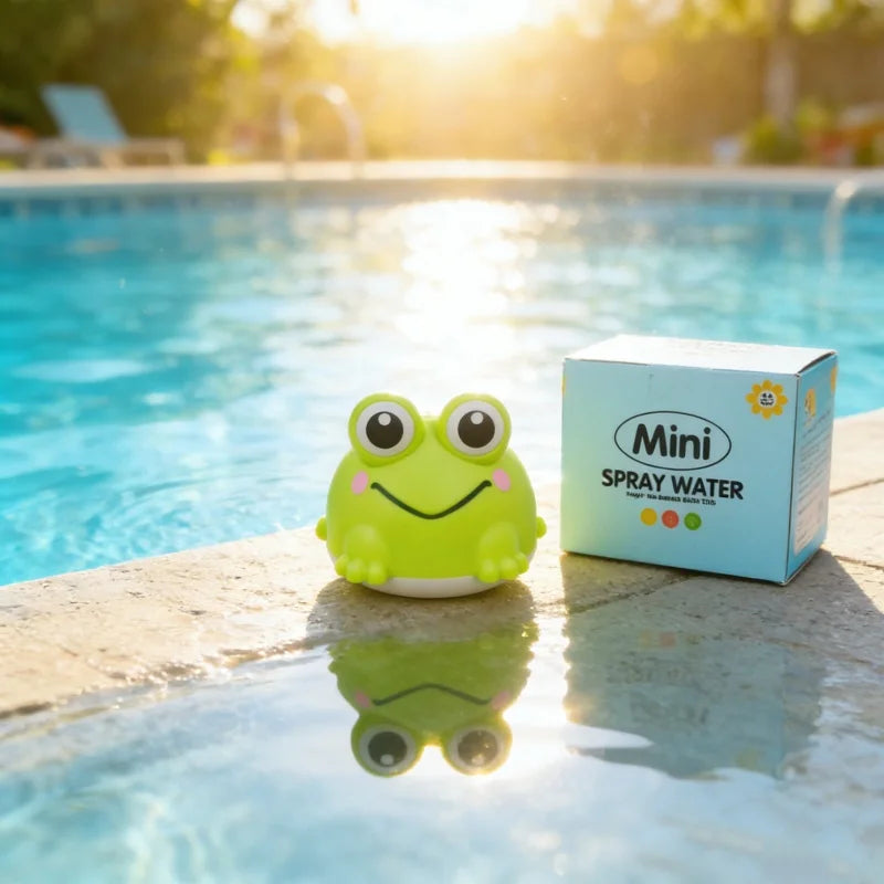 Cute frog bath toy by I YAN, soft water squirt toy for toddlers, perfect for bathtub, shower, pool, or beach play.
