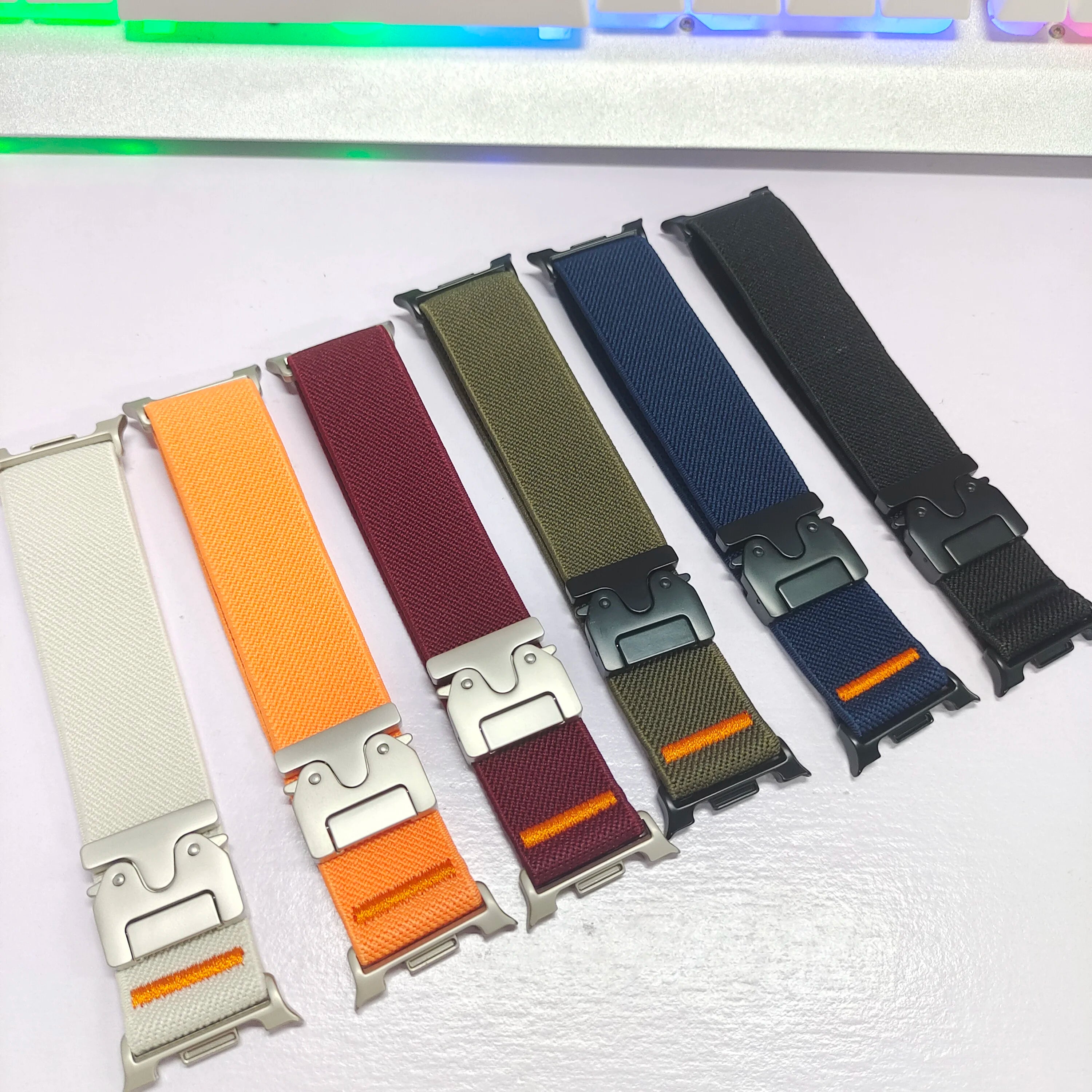 Parachute Strap For Samsung Galaxy Watch 8 40mm 44mm stretch Nylon correa pulseira Bracelet for Galaxy Watch 8 classic Band 46mm