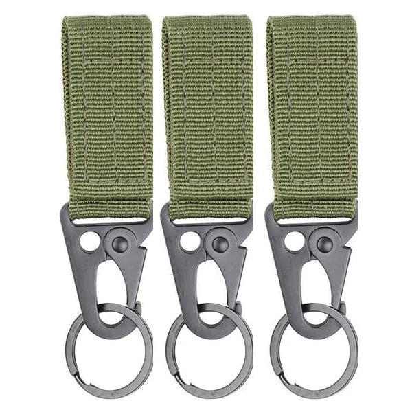 3Pcs Tactical Nylon Webbing Buckle Carabiner Hook EDC Molle Backpack Belt Clip Keychain Hanger For Outdoor Climbing Camping