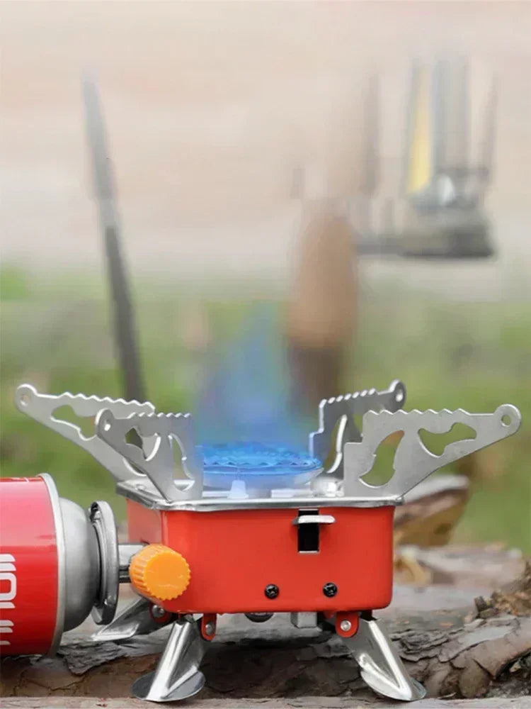 New Can Foldable Windproof Outdoor Gas Stove, Suitable for Backpacking, Camping, Hiking, Picnicking and Barbecuing