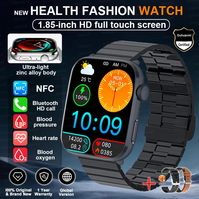 New Fashion NC SmartWatch For Men 1.85'' 240*284 AMOLED Screen Bluetooth Call Health Monitor Waterproof Sport Smartwatches Women