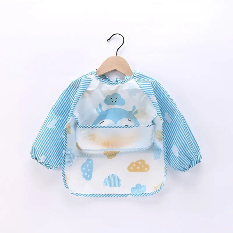 Waterproof Full Sleeve Baby Bibs Children Apron Long Sleeve Feeding Smock Kids Eating Breastplate Infant Scarf Clothing