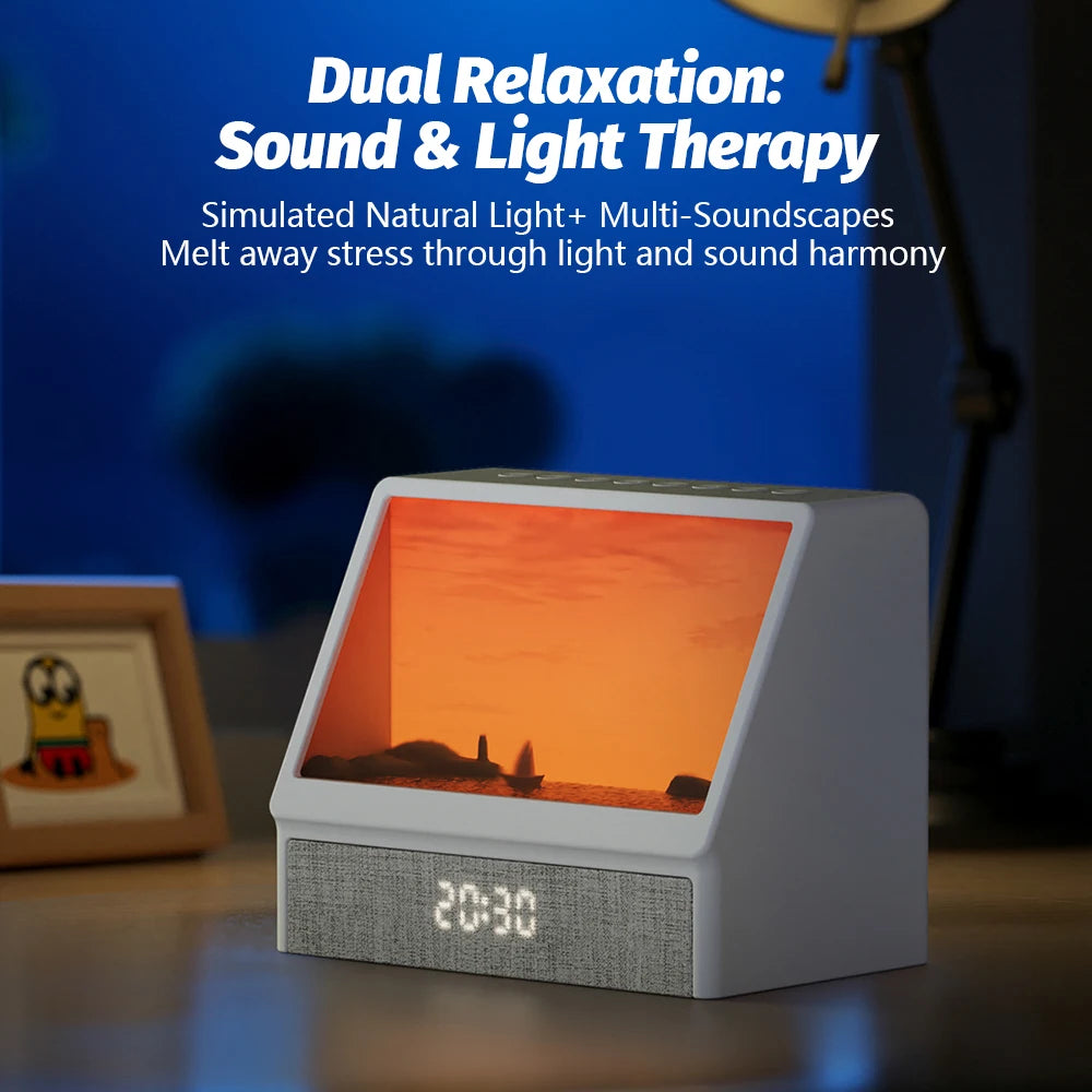 Sunrise Alarm Clock Wake Up Night Light Bluetooth Table Decoration Lamp With Remote Control 5 Levels Brightness Atmosphere Light