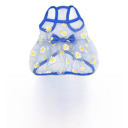 Breathable High-Value Dog Vest Summer Teddy Small Medium Dog Mesh Clothes Cool Feeling Functional Pet Clothing Daisy Pattern
