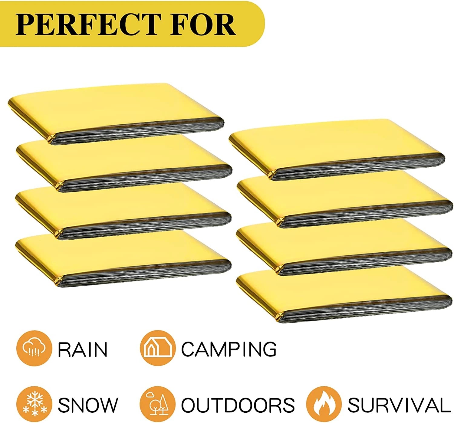 5-30Pc Outdoor Emergency Gold-Sliver Survival Blanket Waterproof First Aid Rescue Curtain Foil Thermal Hunting Blanket130X210Cm