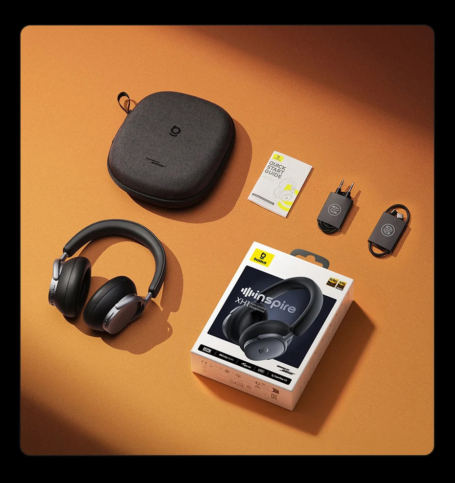 Baseus Inspire XH1 Sound by Bose ANC Wireless Headphone Bluetooth 6.1 48dB Adaptive Noise Cancellation Headset Hi-Res LDAC 100Hr