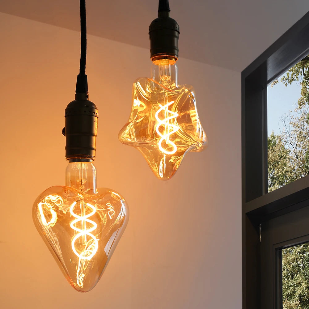 E27 LED Filament Light Bulb 220V 4W A60 ST64 T45 T185 G80 G95 G125 Retro Vintage ampoules LED Edison Lamp Spiral Bulb For Home