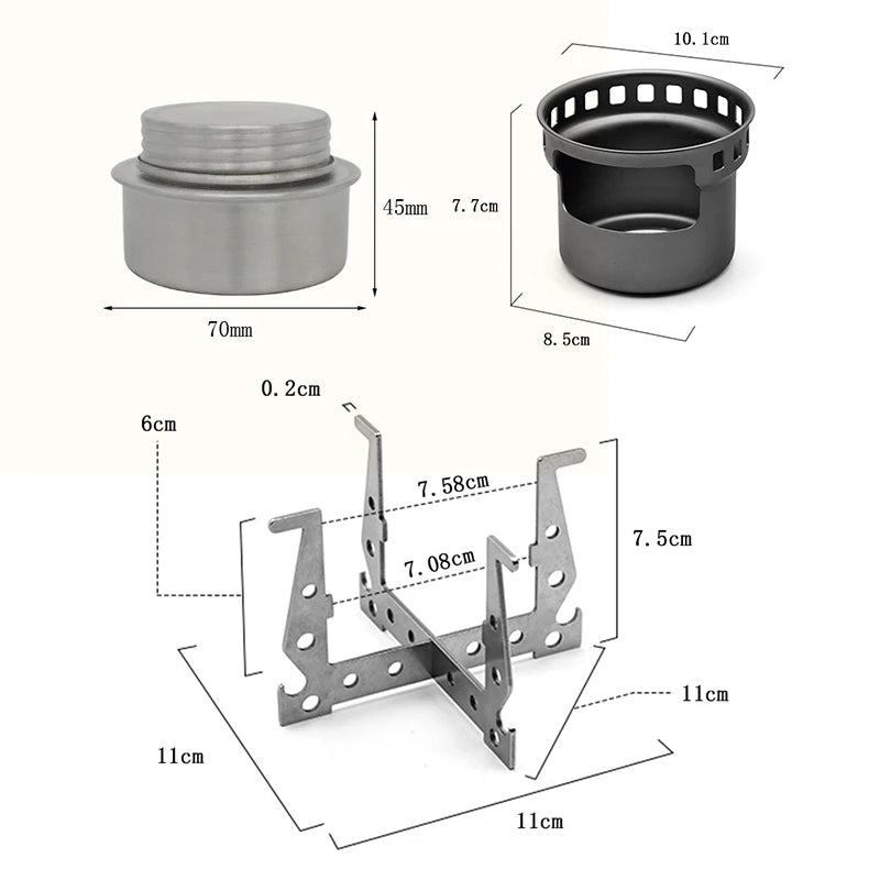 1set Camping Solid Fuel Alcohols Stove Portable Foldable Alcohol Burner Camping Equipment Hiking Picnic Cooking Supplies고체연료