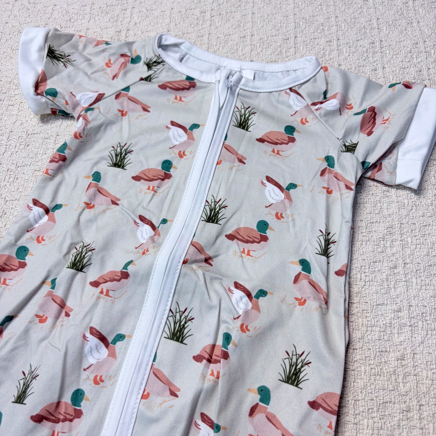 Baby boy summer zipper romper with short sleeves and duck design, from I YAN, featuring comfortable toddler casual wear.