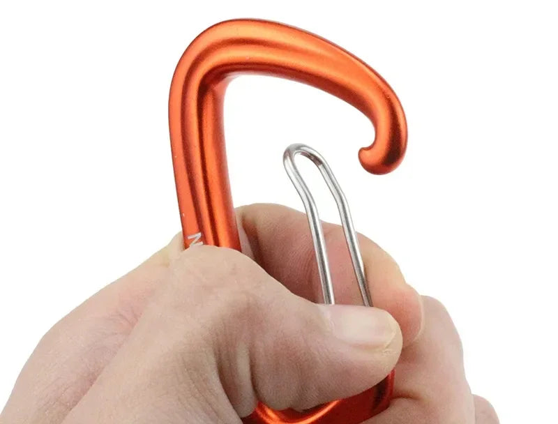 12KN Small Climbing Carabiner D-Shape Mountaineering Buckle Hook Safety Lock Outdoor Camping Hiking Key Chain